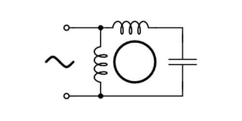 Схема подключения с рабочим конденсатором (неотключаемым)