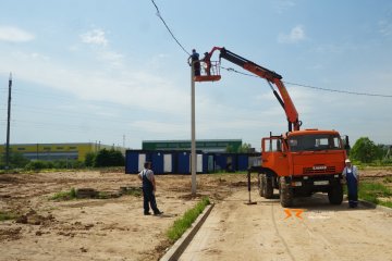 Установка электрических столбов