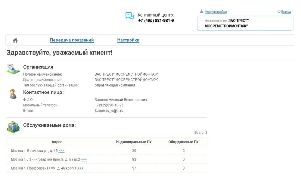 Личный кабинет Мосэнергосбыт для предприятий и организаций