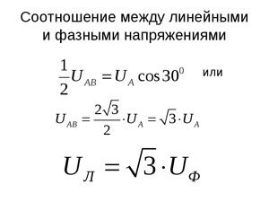 Что такое фазное и линейное напряжение?