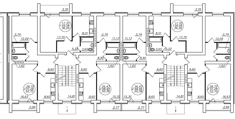 Строительный чертеж (план этажа)