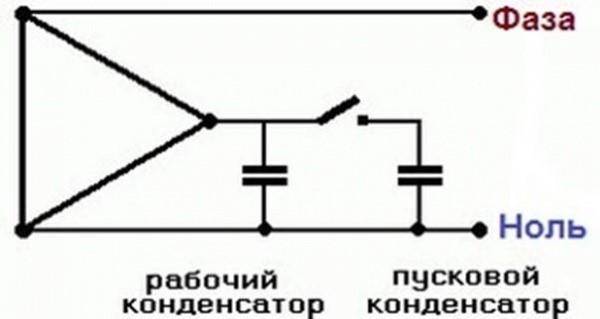 Схема подключения трехфазного электродвигателя