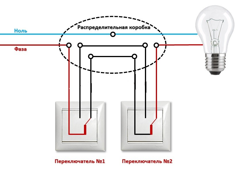 Схема проходных выключателей